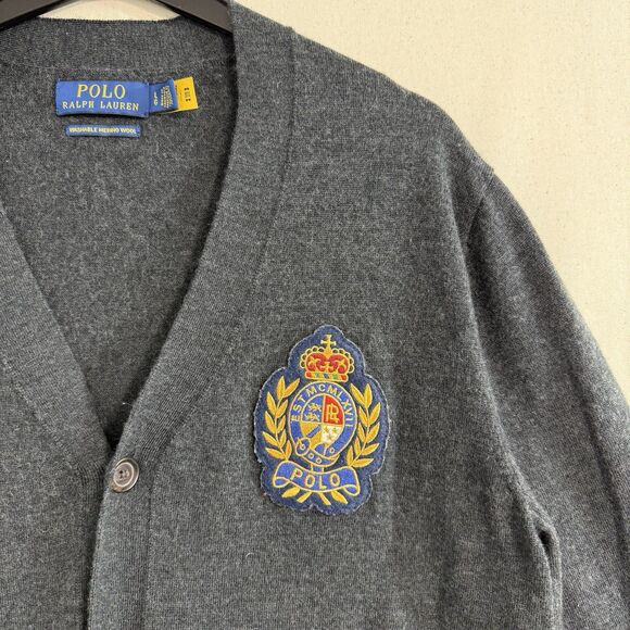 Polo Ralph Lauren Women's Washable Merino Wool Cardigan -Embroidered Patch Large - Picture 4 of 8